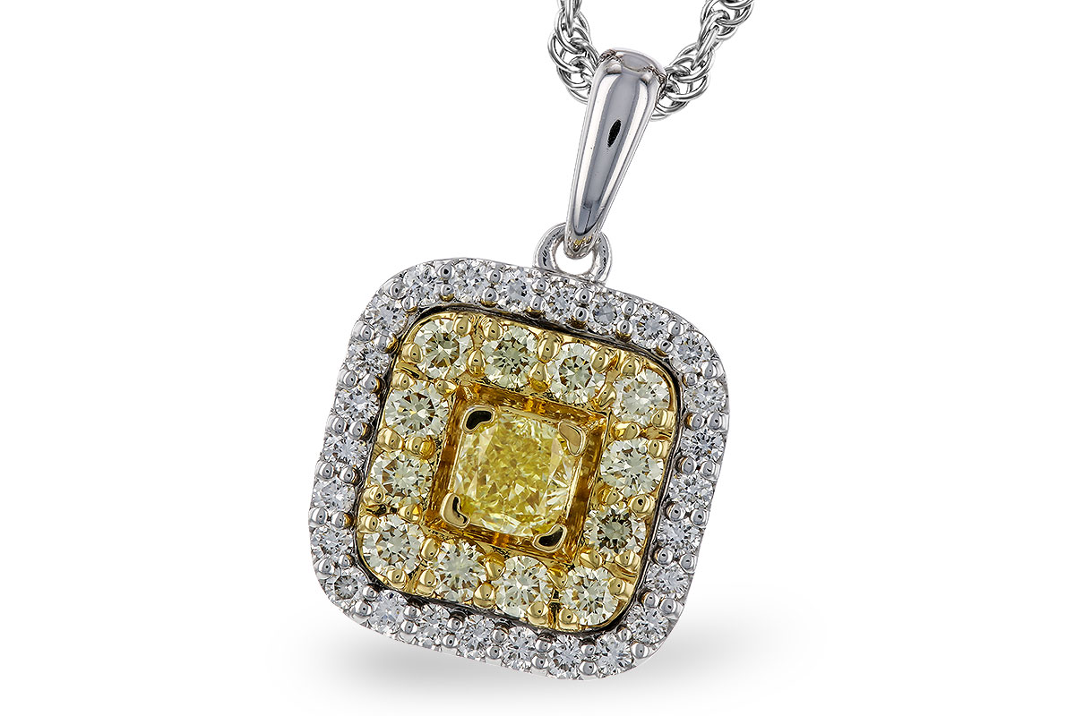 E275-04141: NECK .23 FANCY YELLOW DIAMONDS .65 TW