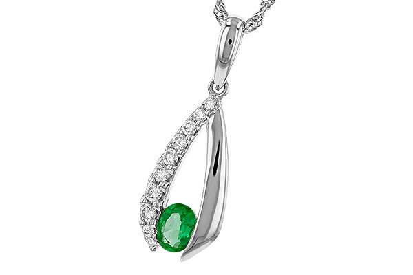E275-05914: NECKLACE .28 EMERALD .45 TGW (5x4 EMER)