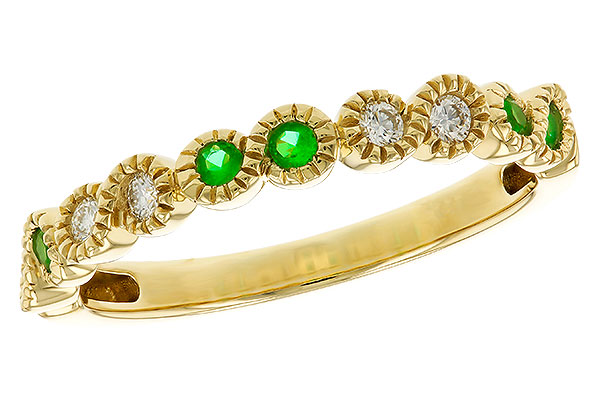 E275-06886: LDS WED RG .11 TW EMERALD .20 TGW