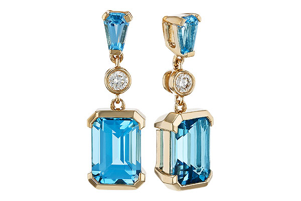 E275-07786: EARRINGS 2.37 TW BLUE TOPAZ 2.44 TGW