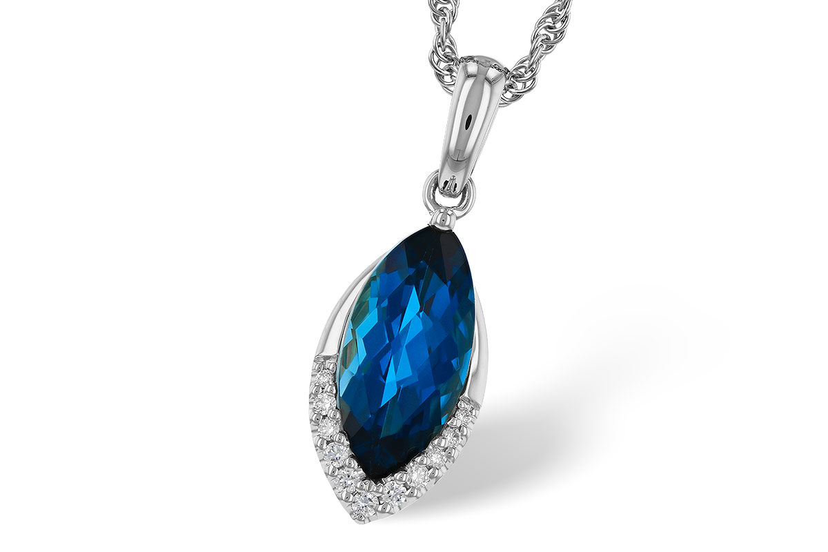 E275-07814: NECK 2.14 LONDON BLUE TOPAZ 2.20 TGW (12x6MM MQ)