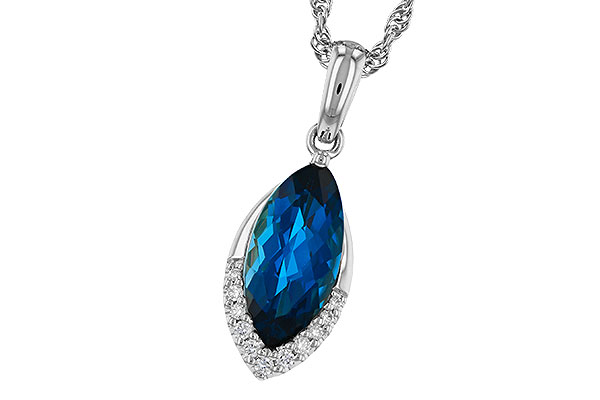 E275-07814: NECK 2.14 LONDON BLUE TOPAZ 2.20 TGW (12x6MM MQ)