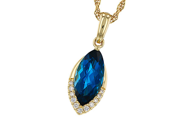 E275-07814: NECK 2.14 LONDON BLUE TOPAZ 2.20 TGW (12x6MM MQ)