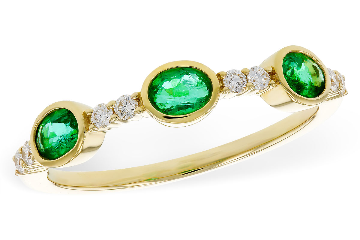 E275-08641: LDS WEDDING RG .46 TW EMERALD .58 TGW