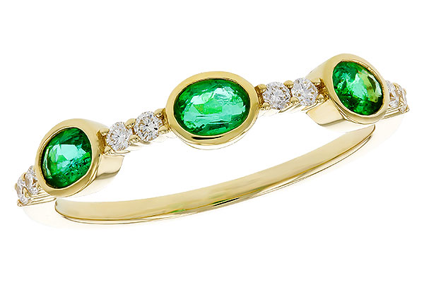 E275-08641: LDS WEDDING RG .46 TW EMERALD .58 TGW