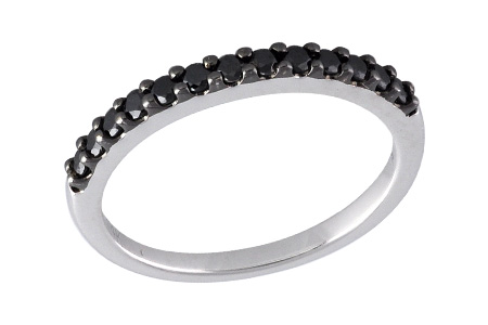 F185-94159: LDS WED RG .29 BLK DIAS TW