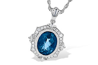 F190-53195: NECK 3.00 LONDON BLUE TOPAZ 3.16 TGW