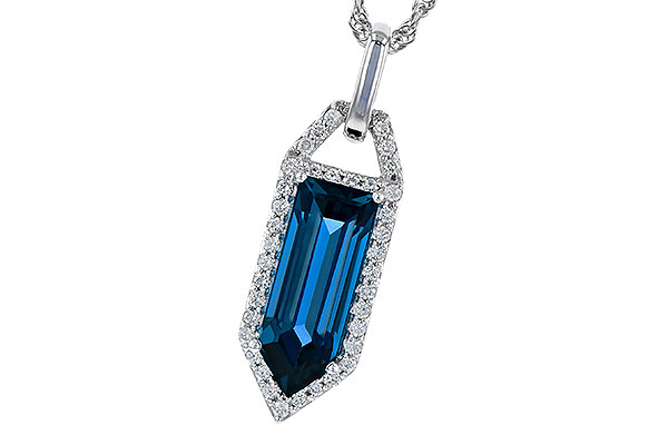 F273-20459: NECK 2.95 LONDON BLUE TOPAZ 3.12 TGW
