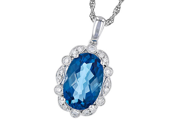 F273-26868: NECK 3.60 LONDON BLUE TOPAZ 3.77 TGW (12x8MM LBT)