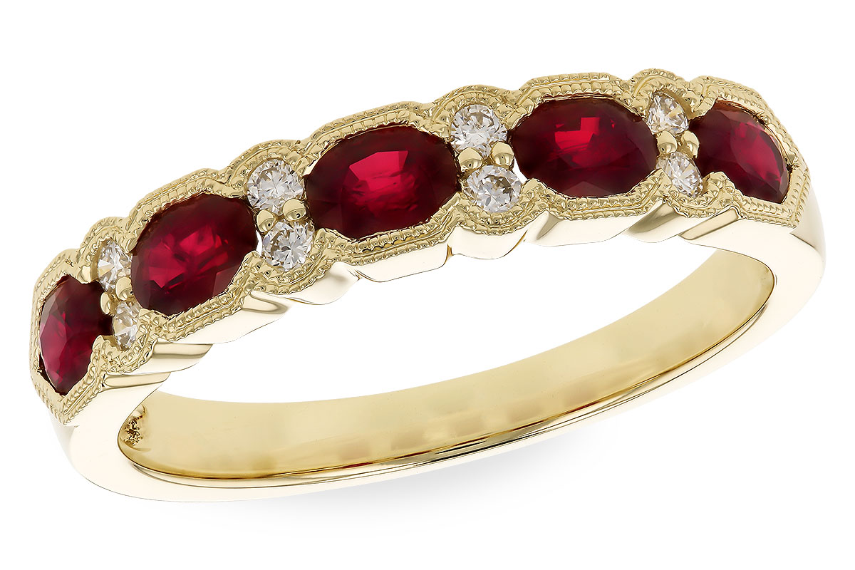 F274-15041: LDS WED RG .88 TW RUBY 1.00 TGW (4x3MM RUBY)