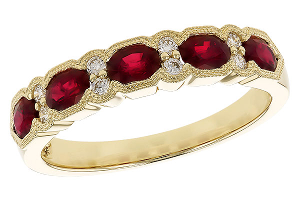 F274-15041: LDS WED RG .88 TW RUBY 1.00 TGW (4x3MM RUBY)