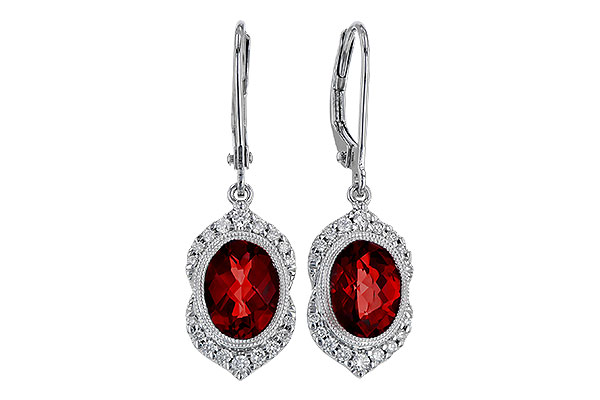 F275-00477: EARRING 3.06 GARNET 3.25 TGW