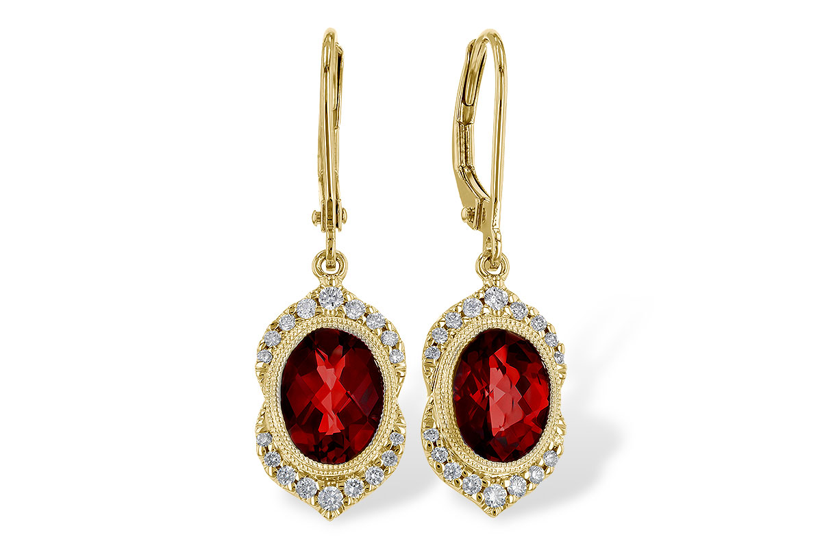 F275-00477: EARRING 3.06 GARNET 3.25 TGW