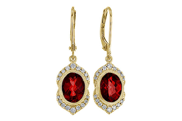 F275-00477: EARRING 3.06 GARNET 3.25 TGW