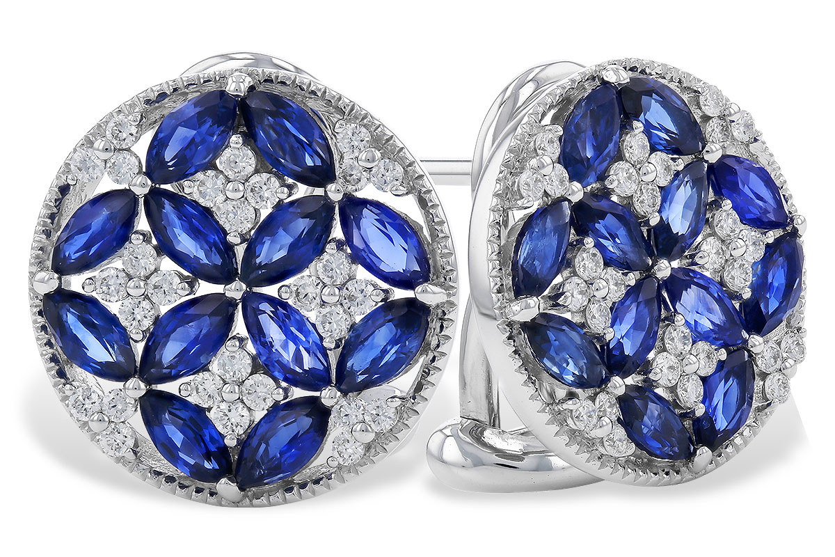 F275-01450: EARRINGS 2.07 TW SAPPHIRE 2.37 TGW