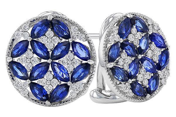 F275-01450: EARRINGS 2.07 TW SAPPHIRE 2.37 TGW