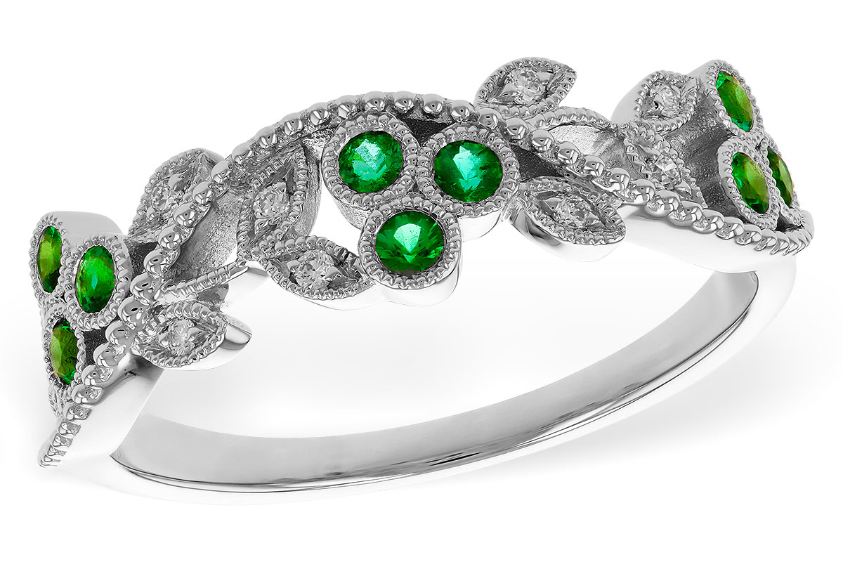 F275-08641: LDS WED RG .17 EMERALD TW .23 TGW