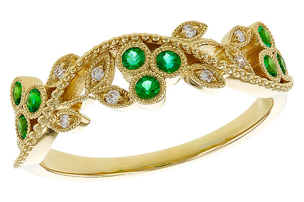 F275-08641: LDS WED RG .17 EMERALD TW .23 TGW