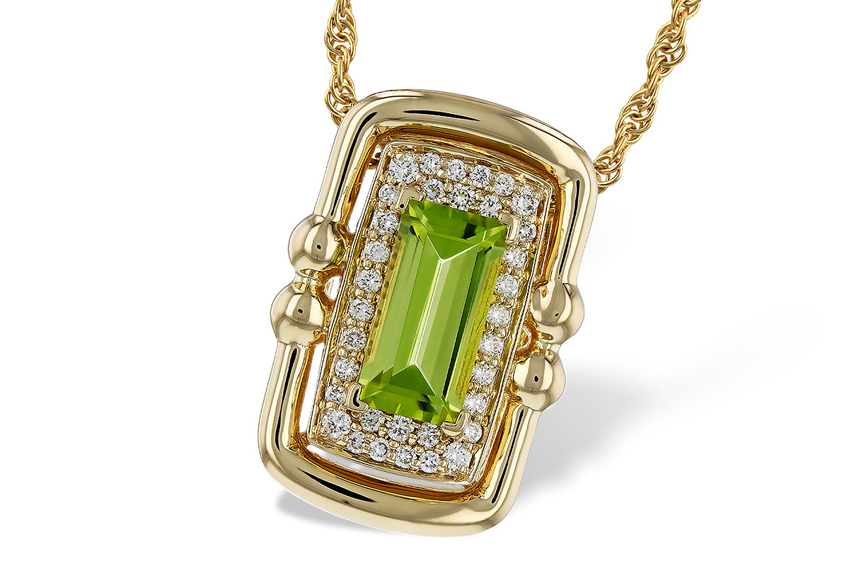 F275-08668: NECKLACE .72 PERIDOT .84 TGW (8x4MM PER)