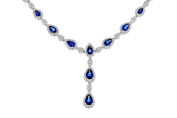 F275-08686: NECKLACE 4.82 TW SAPPHIRE 7.02 TGW (17")