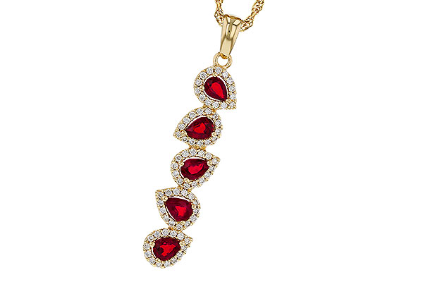 F275-08723: NECKLACE .90 TW RUBY 1.14 TGW