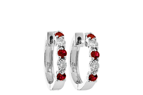 G001-39568: EARRINGS .33 RUBY .52 TGW