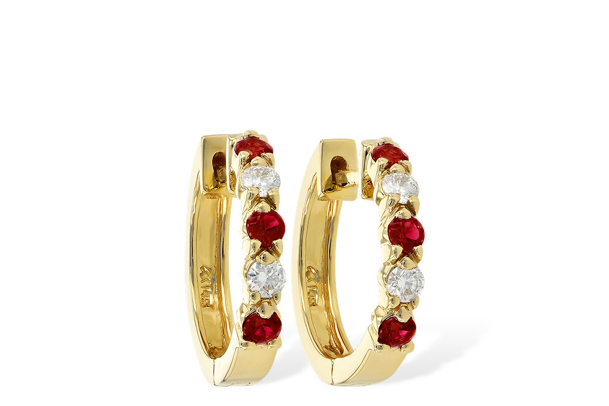 G001-39568: EARRINGS .33 RUBY .52 TGW