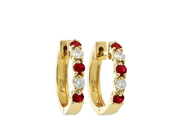 G001-39568: EARRINGS .33 RUBY .52 TGW