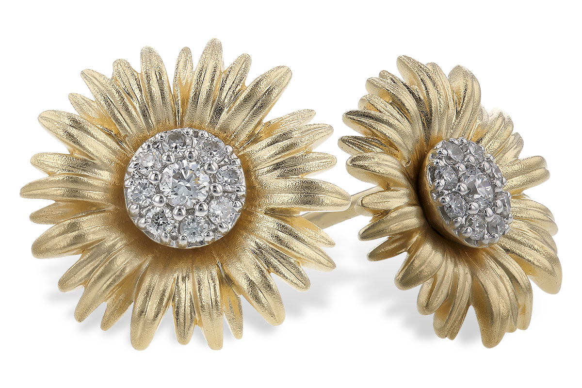 G274-13223: C274-12332 W/ YG PETALS & WG SETTINGS .14 TW