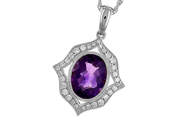 G274-15977: NECKLACE 1.52 AMETHYST 1.70 TGW (9x7 MM AMY)
