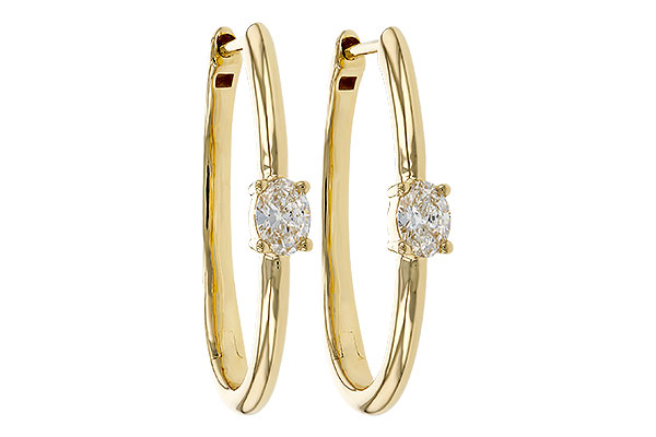 G275-04104: EARRINGS .47 TW OVAL DIAMONDS