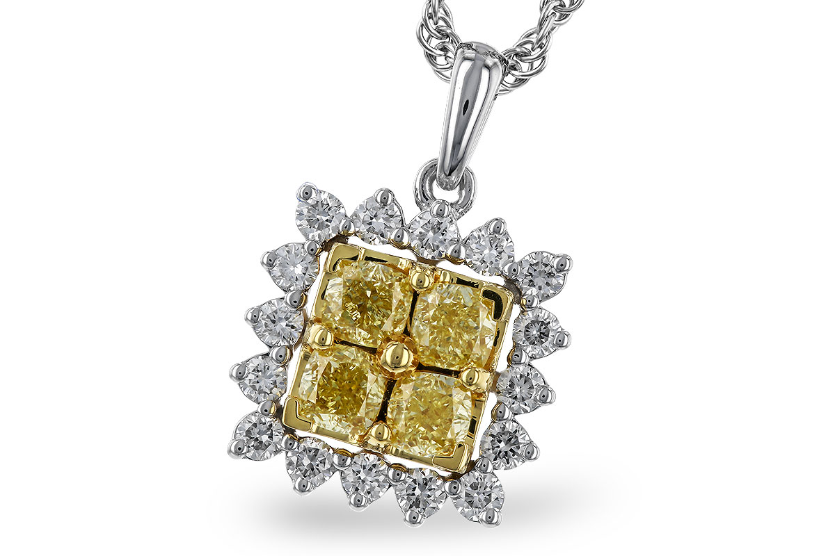 G275-04132: NECK .76 FANCY YELLOW DIAMONDS 1.09 TW