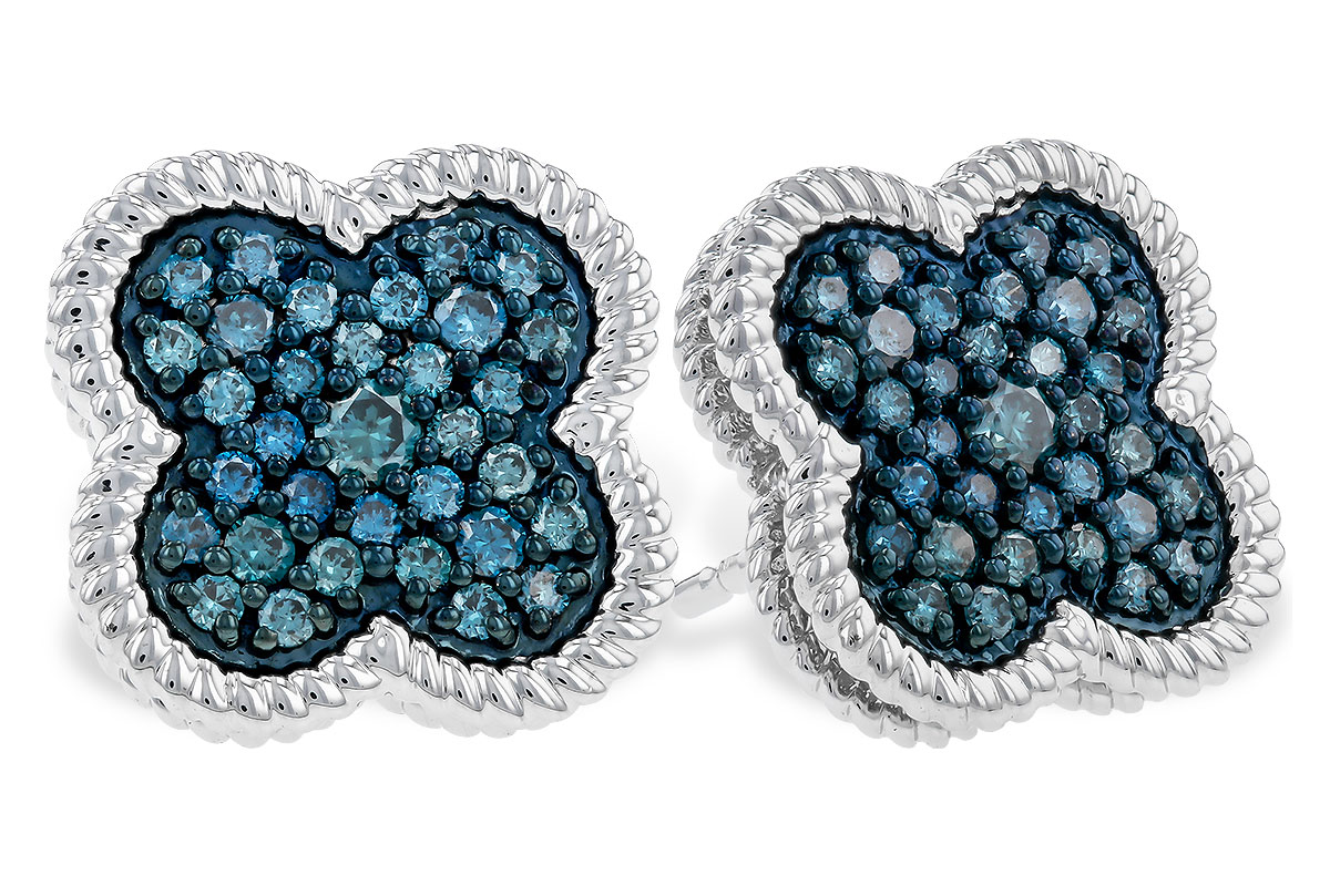 G275-05077: EARRINGS .50 TW BLUE DIAS