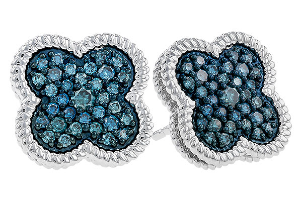 G275-05077: EARRINGS .50 TW BLUE DIAS