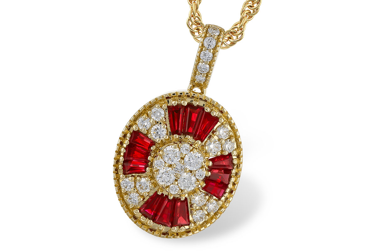 G275-06904: NECKLACE .54 TW RUBY .78 TGW