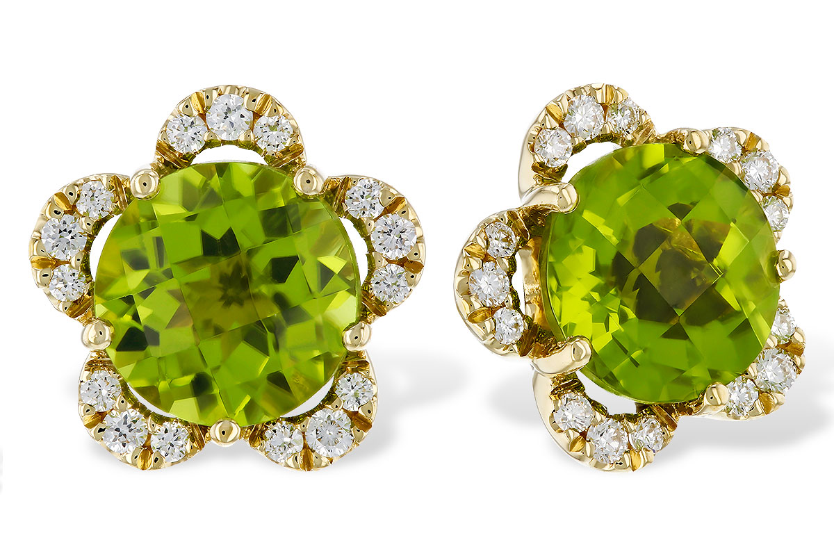 G275-08659: EARRINGS 2.93 PERIDOT 3.10 TGW (7MM RD)