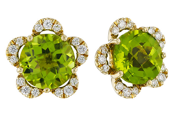 G275-08659: EARRINGS 2.93 PERIDOT 3.10 TGW (7MM RD)