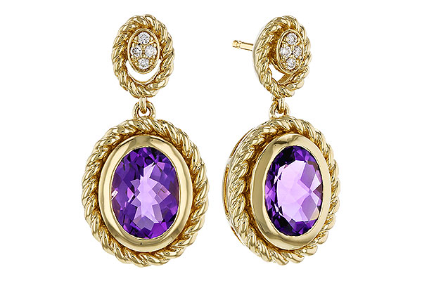 G275-08668: EARRINGS 1.98 AMETHYST 2.02 TGW (8x6MM AMY)