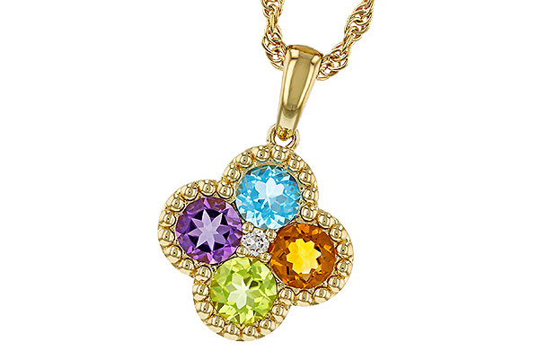 G275-08686: NECKLACE 1.26 SEMI-PREC (AMY,BT,CIT,PER) 1.29 TGW