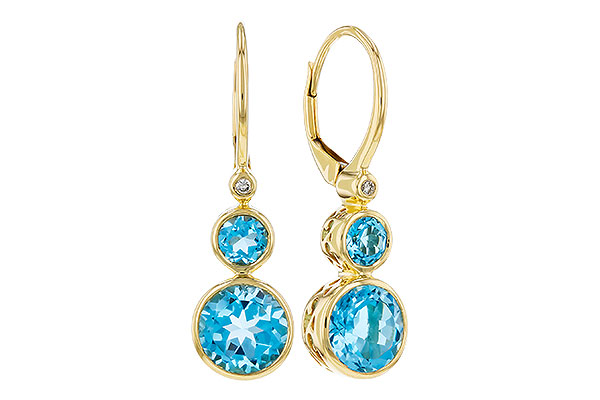 G275-91395: EARR 3.25 TW BLUE TOPAZ 3.27 TGW (4MM/7MM BT)