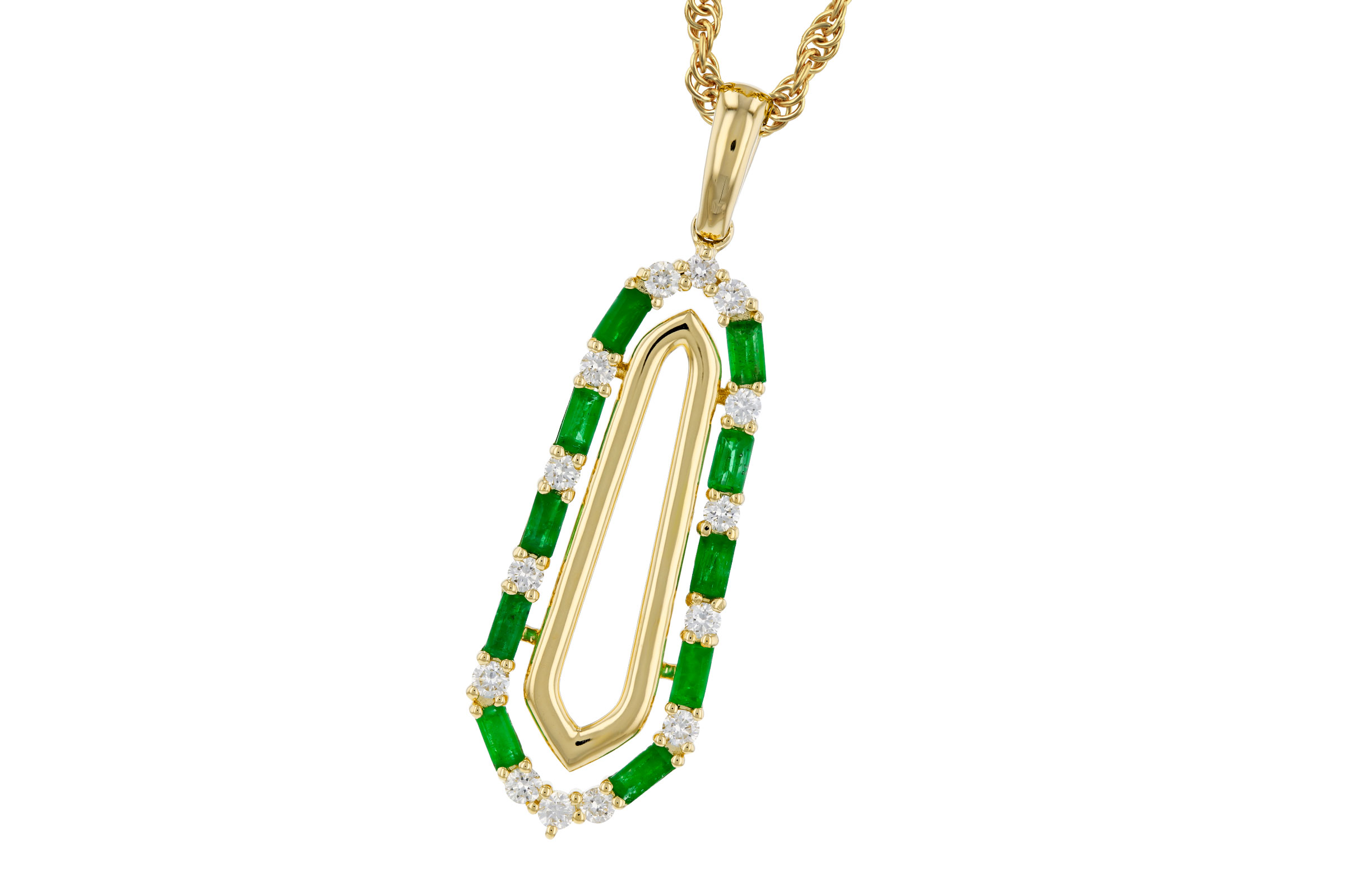 G275-94132: NECKLACE .44 TW EMERALD .64 TGW