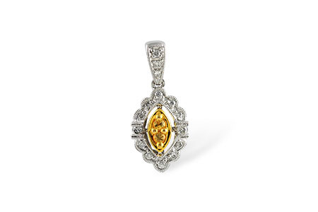 H186-88641: PENDANT .07 YELLOW SAPP .22 TGW