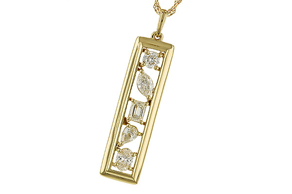 H274-17750: NECKLACE .85 TW FANCY CUT DIAMONDS