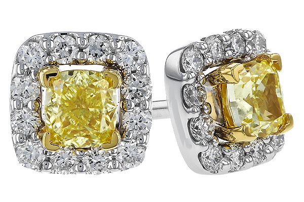 H275-04132: EARR .38 FANCY YELLOW DIAMONDS .54 TW