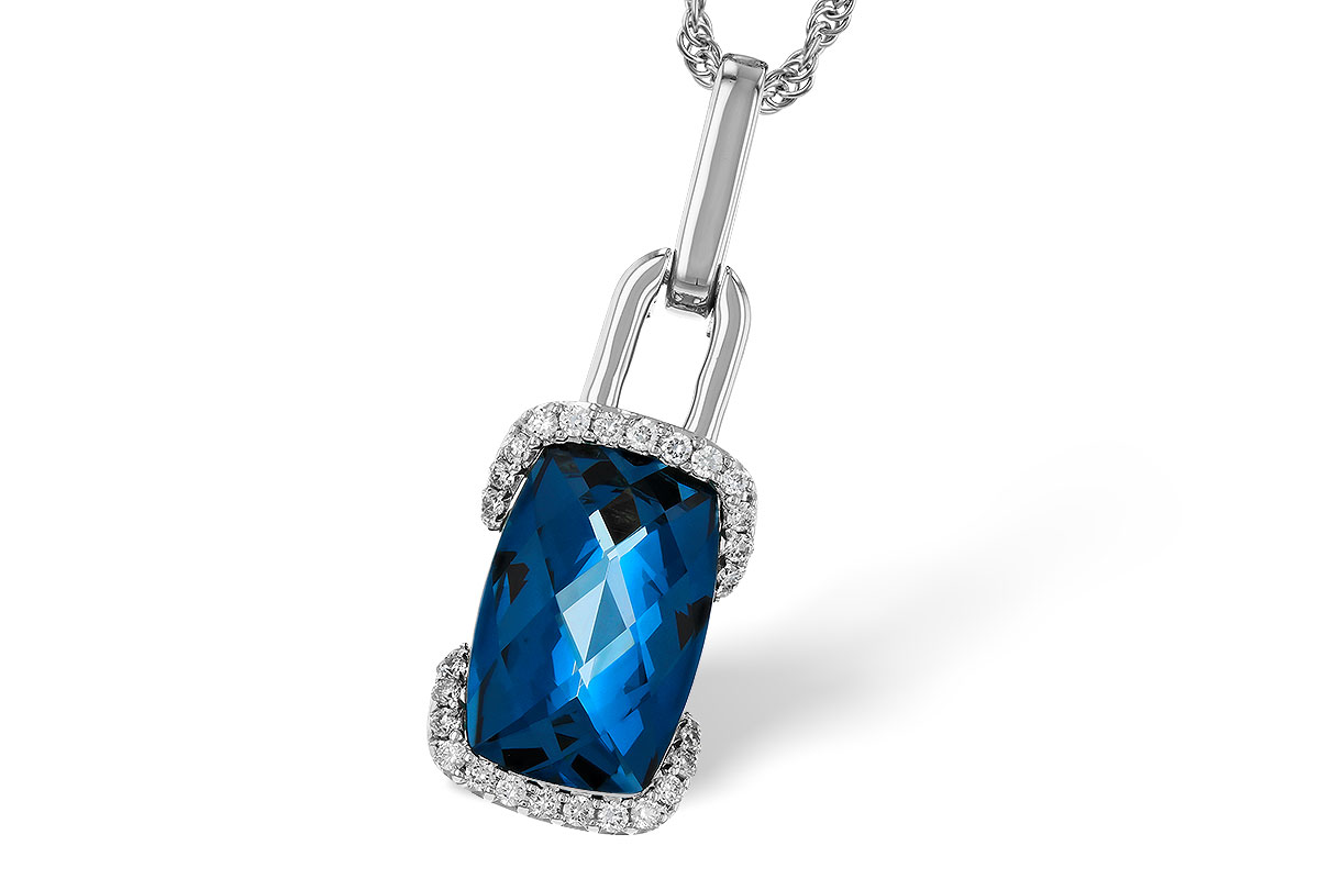 H275-08668: NECK 3.75 LONDON BLUE TOPAZ 3.90 TGW (12x8MM LBT)