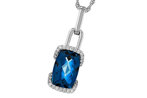 H275-08668: NECK 3.75 LONDON BLUE TOPAZ 3.90 TGW (12x8MM LBT)