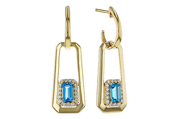 H275-08695: EARRING .66 TW BLUE TOPAZ .80 TGW (5x3MM BT)