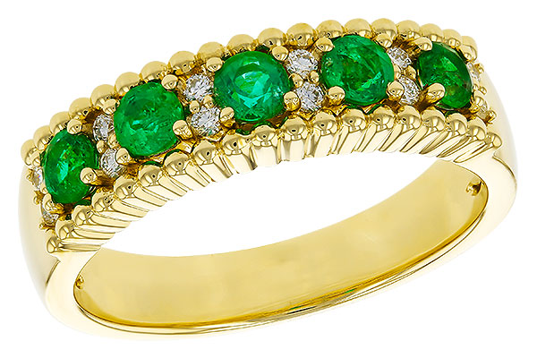 H275-08713: LDS WED RG .48 TW EMERALD .60 TGW