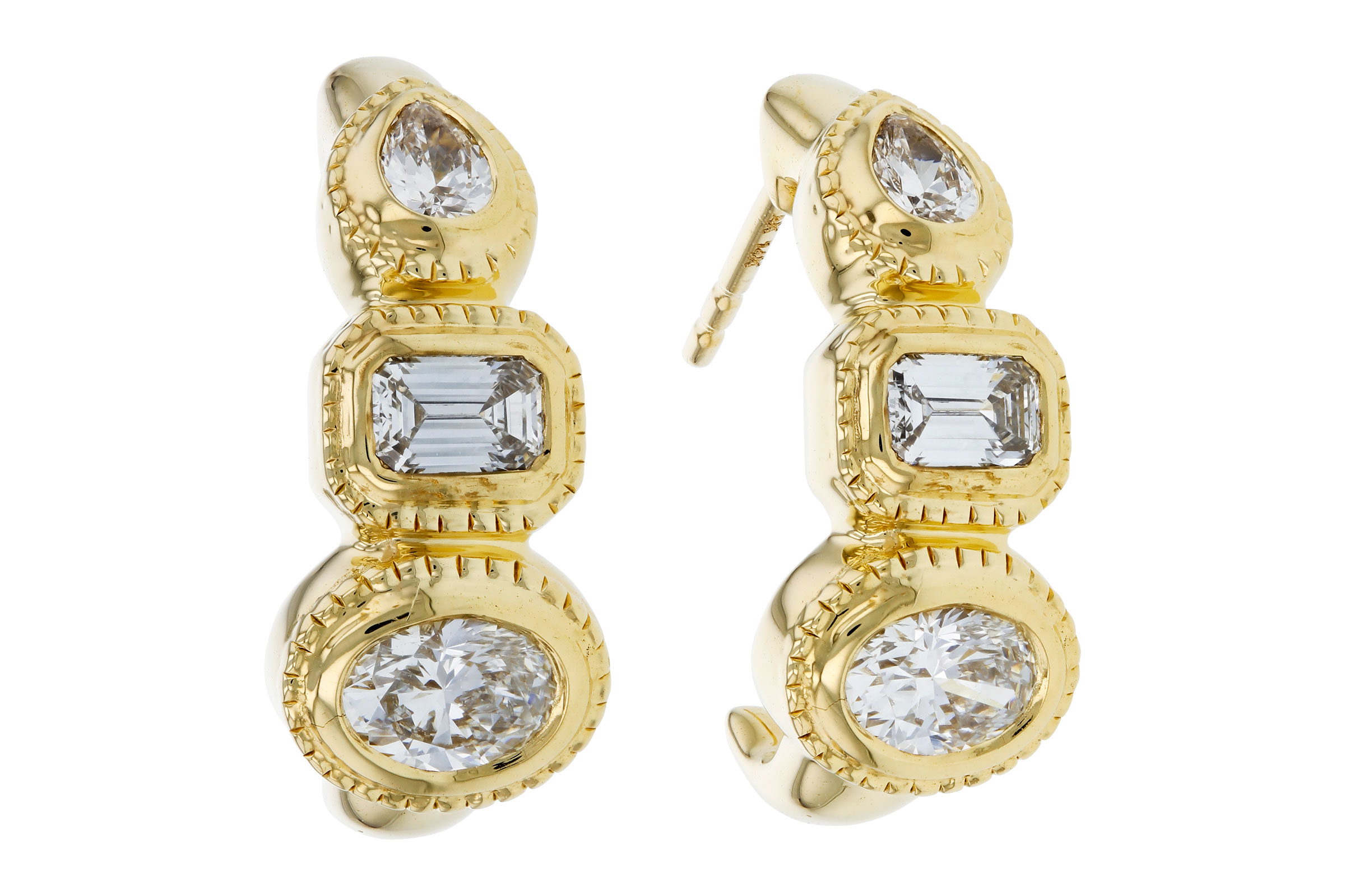 H275-93268: EARRINGS .68 TW FANCY CUT DIAMONDS