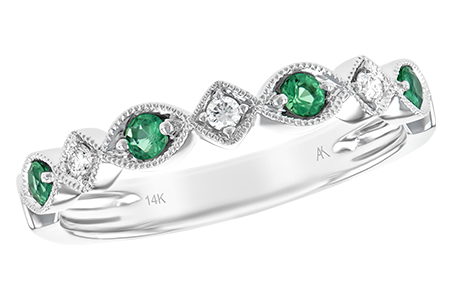 K185-07813: LDS WED RG .15 EMERALD .21 TGW